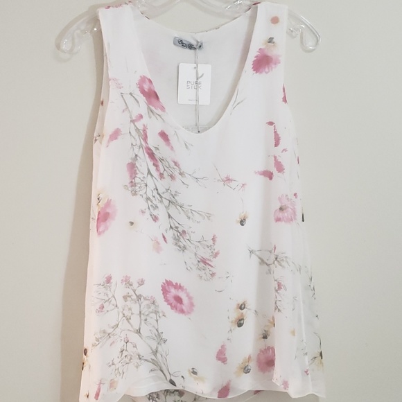 Elena Baldi Tops - NWT Elena Baldi Silk Shell, White/Pink, Sz S
